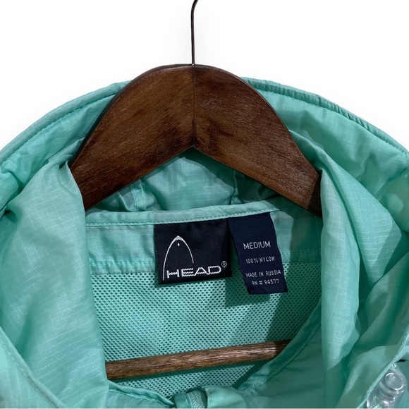 Vintage Head Sportswear Lightweight Windbreaker Jacket‎ Teal Blue Medium 23 x 27 - Picture 4 of 5